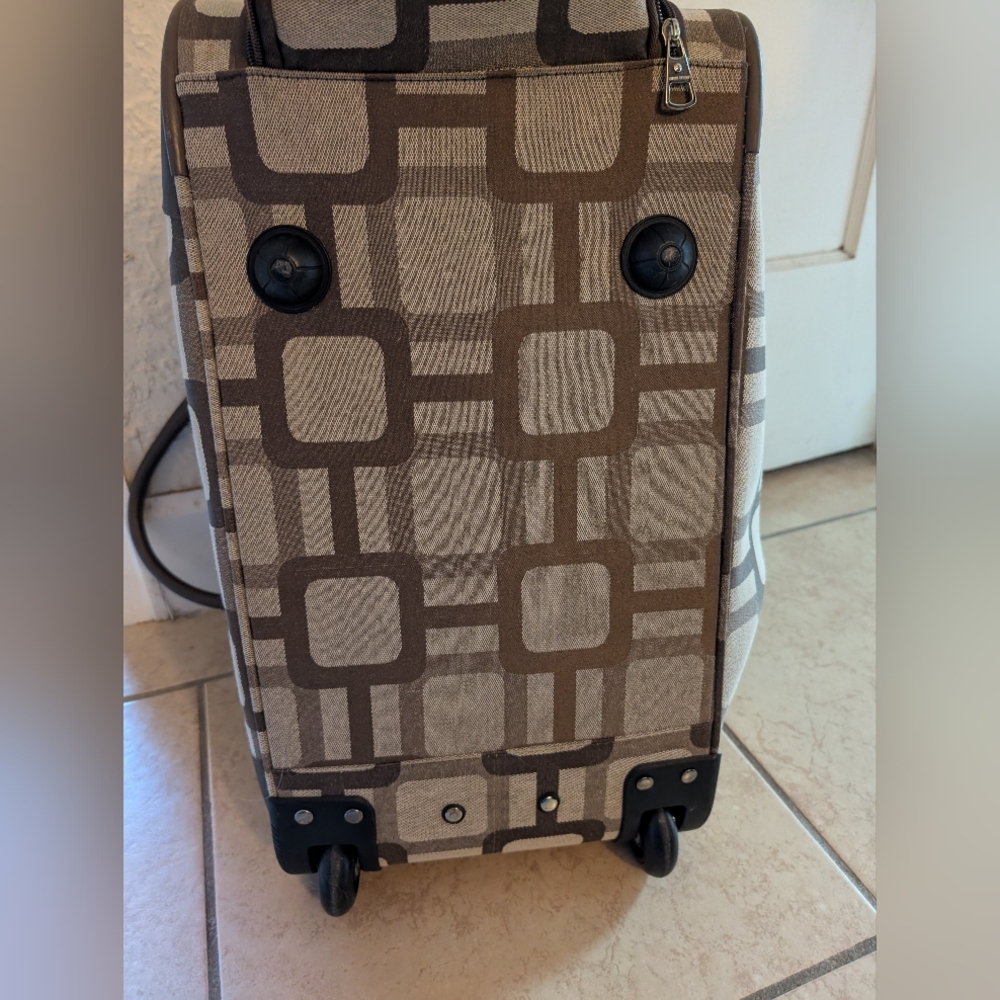 Nine West Neutral Patterned Weekender Rolling Bag - Picture 11 of 16